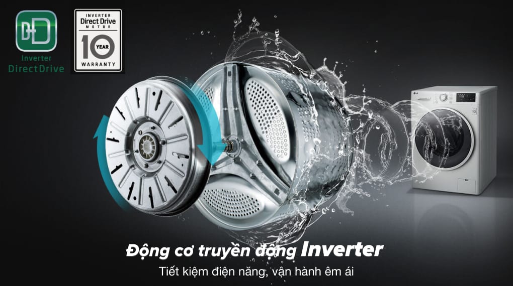 may giat lg inverter 10 kg fv1410s3b01