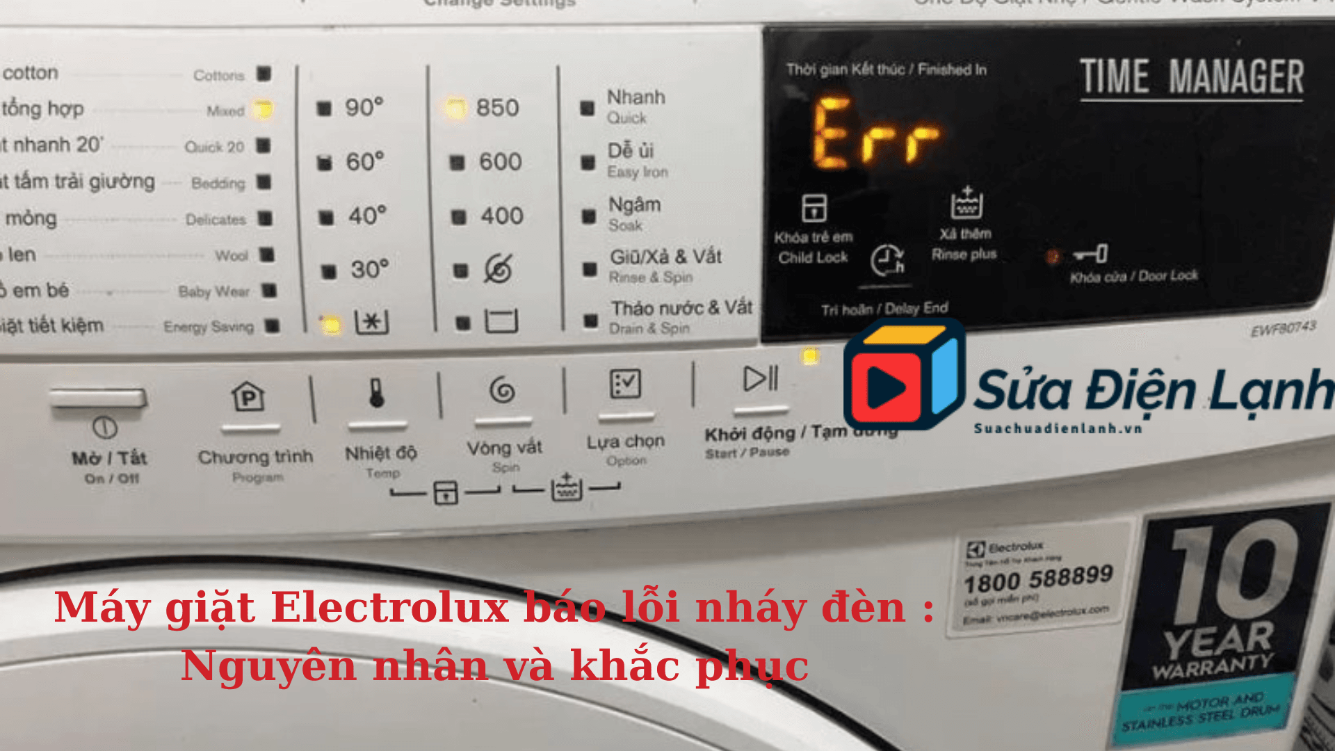 Máy giặt Electrolux báo lỗi nháy đèn : Nguyên nhân và khắc phục