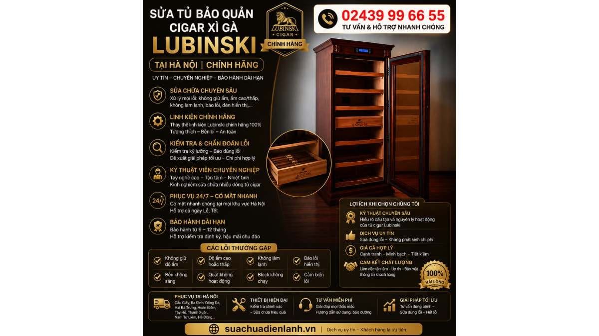 Quy Trình Sửa Tủ Bảo Quản Cigar Lubinski Tại Hà Nội
