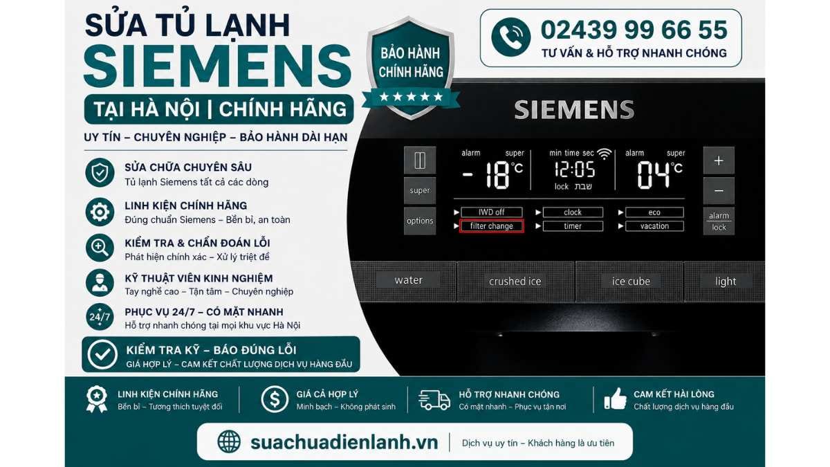 Sửa Tủ Lạnh Siemens Tại Hà Nội Uy Tín 24/7 – Chuyên Nghiệp, Có Mặt Nhanh Sau 30 Phút 6 Dấu Hiệu Cho Thấy Tủ Lạnh Siemens Cần Sửa Ngay